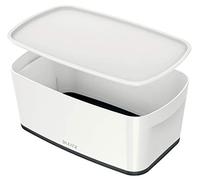 Leitz Boîte de Rangement 5 Litres avec Couvercle, Waterproof, Blanc/Noir
