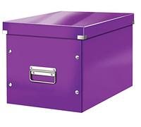 Leitz Boîte de rangement Click & Store Wow Cube L – Carton recyclé 80% 36x32x31 cm Violet