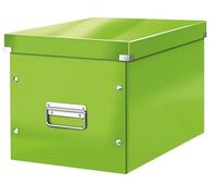 Leitz, Boîte de rangement Click & Store, Format cube L (36 x 32 x 31 cm), pour l'organisation des objets de la maison et du bureau, Montage bouton pression, En carton recyclé à 80%, Vert, 61080054