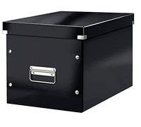 Leitz Cube de rangement Click & Store L en carton recyclé 80% avec couvercle Noir