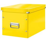 Leitz – Cube de rangement en carton – Grand format L avec couvercle – Jaune