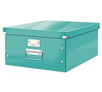 Leitz Boîte de rangement Click & Store, Format large A3 (36,9 x 20 x 48,2 cm), Pour l'organisation des objets de la maison et du bureau, Montage bouton pression, Carton recyclé à 84%, Menthe, 60450051