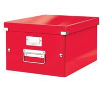 Leitz Boîte de rangement Click & Store A4+ Moyenne Rouge – Carton recyclé 85%