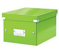 Leitz Boîte de rangement Click & Store, Petit format A5 (22 x 16 x 28,2 cm), pour l'organisation des objets de la maison et du bureau, Montage bouton pression, En carton recyclé à 84%, Vert, 60430054