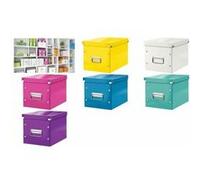 Cube de rangement en Carton avec couvercle Grand Format L - Violet