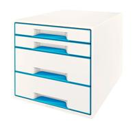 Leitz Bloc de classement Wow – 4 tiroirs (2 grands, 2 petits) – Bleu G