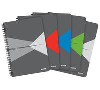 Leitz Cahier à spirale avec couvertures en carton solide - 90 feuilles - Pages lignées - Papier couleur ivoire - 90 g/m² a5 Assorted Pack 5