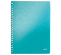 Leitz, Cahier à spirales A4 PP ligné, 160 pages 80g/m², Leitz WOW, Menthe, 46370051