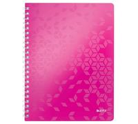 Leitz, Cahier à spirales A4 PP ligné, 160 pages 80g/m², Leitz WOW, Rose, 46370023
