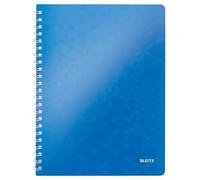 Leitz, Cahier à spirales A4 PP quadrillé, 160 pages 80g/m², Leitz WOW, Bleu, 46380036