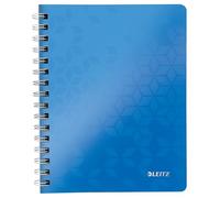 Leitz, Cahier à spirales A5 PP ligné, 160 pages 80g/m², Leitz WOW, Bleu, 46390036