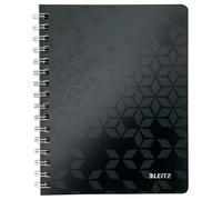 Leitz, Cahier à spirales A5 PP ligné, 160 pages 80g/m², Leitz WOW, Noir, 46390095