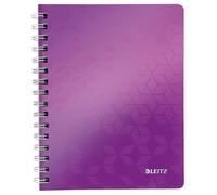 Leitz, Cahier à spirales A5 PP ligné, 160 pages 80g/m², Leitz WOW, Violet, 46390062