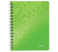 Leitz, Cahier à spirales A5 PP quadrillé, 160 pages 80g/m², Leitz WOW, Vert, 46410054