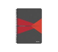 Leitz Cahier Office 14,8 X 21 Cm 180 Pages 5x5. Couverture Polypropylène Grise Et Rouge