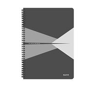 Leitz, Cahier spirales couverture carton A4 ligné, 180 pages 90g/m², Leitz Office, Gris, 46480085