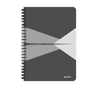 Leitz, Cahier spirales couverture carton A5 ligné, 180 pages 90g/m², Leitz Office, Gris, 44590085