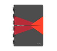 Leitz, Cahier spirales couverture PP A4 ligné, 180 pages 90g/m², Leitz Office, Rouge, 44960025