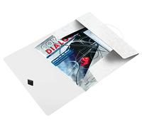Leitz Chemise 3 Rabats, Contient jusqu'à 150 Feuilles A4, Fermeture Élastique, Plastique souple, Blanc, WOW, 45990001