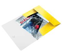 Leitz Chemise 3 rabats WOW - jusqu'à 150 feuilles A4, fermeture élastique, plastique souple, jaune