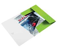 Leitz Chemise 3 Rabats, Contient jusqu'à 150 Feuilles A4, Fermeture Élastique, Plastique souple, Vert, WOW, 45990054