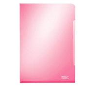 Leitz, chemise-coin en PVC souple premium, A4, rouge translucide, boite de 100, 41530225