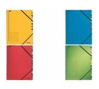 Leitz Classeur trieur A4 en carton, 7 compartiments, bleu