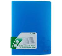 Leitz Porte-vues A4 Wow - 20 pochettes (40 vues) - Couverture souple polypropylène durable - Bleu