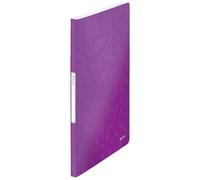 Leitz - Porte-Vues A4, 20 Pochettes Transparentes, 40 Vues, Organisation et Présentation de Documents, Couverture Souple Polypropylène Durable, Usage Bureau Maison École, Violet WOW, 46320023