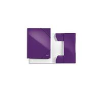 Leitz Chemises 3 Rabats À Élastique Wow En Carton Pelliculé. Coloris Violet.