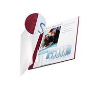 Leitz Chemises Souples, Lot de 10, Dos 3,5 mm, Bordeaux, ImpressBIND, 73980028