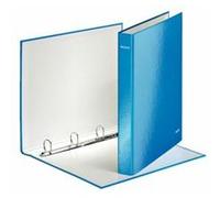 Leitz Classeur à anneaux WOW A4 4 anneaux Dos 40 mm Carton pelliculé Bleu