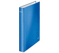 Leitz Classeur à anneaux Wow A4+ Carton pelliculé Dos 40 mm Bleu métal