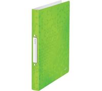 Leitz, Classeur 2 Anneaux A4, PP, Dos 32 mm, Capacité 190 Feuilles, Mécanisme Anneaux Ronds 25 mm, Étiquette au Dos, Classeur Bureau École Organisation, Vert WOW, 42570055