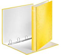 Leitz, Classeur 4 Anneaux, A4 maxi, Carton Pelliculé, Dos 40 mm, Capacité 230 Feuilles, Mécanisme Anneaux en D 25 mm,Classeur Bureau École Organisation, Jaune WOW, 42420016