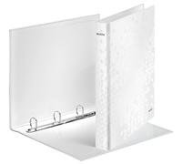 Leitz Classeur à anneaux 42420001 A4 – 4 anneaux, dos 2,5 cm, capacité 250 feuilles – Blanc brillant