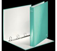 Leitz Classeur à anneaux WOW A4, carton rigide, 4 anneaux 25 mm, bleu glacé