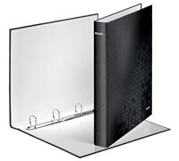 Leitz Classeur 4 Anneaux, Capacité 190 Feuilles, WOW, Dos 25 mm, 42420095 - A4, Noir