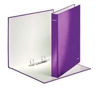 Leitz, Classeur 2 Anneaux, A4 maxi, Carton Pelliculé, Dos 40 mm, Capacité 250 Feuilles, Mécanisme Anneaux en D 25 mm,Classeur Bureau École Organisation, Violet WOW, 42410062
