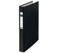 LEITZ - Classeur à anneaux standard, DIN A4+, noir, mécanisme 2 anneaux D, largeur dos: 41 mm, diamè