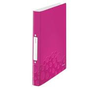 Leitz, Classeur 2 Anneaux A4, PP, Dos 32 mm, Capacité 190 Feuilles, Mécanisme Anneaux Ronds 25 mm, Étiquette au Dos, Classeur Bureau École Organisation, Rose WOW, 42570023