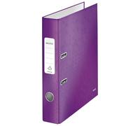 Leitz Classeur à levier A4 Violet WOW – Dos 50 mm, 350 feuilles, mécanisme unique 180°