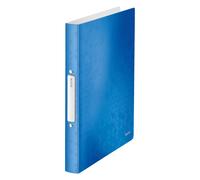 Leitz Classeur à anneaux WOW A4 PP 2 anneaux ronds 25 mm Dos 32 mm Bleu métallisé