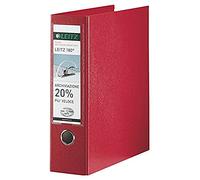 LEITZ Classeur à levier 180 ° et avec étui, format protocole, carton recouvert en polypropylène, dos 8 cm, rouge, 390765160