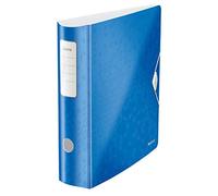 Leitz Classeur à Levier A4 Active, Dos Arrondi 82mm, Fixation Élastique, Polyfoam Léger, WOW, Bleu, 11060036