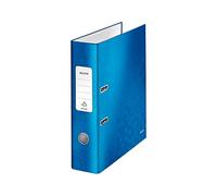 Leitz, Classeur à Levier A4, Carton Pelliculé, Dos 80 mm, Capacité 600 Feuilles, Mécanisme unique 180°, Classeur Bureau École Maison, Bleu WOW, 10050036