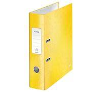Leitz Classeur à levier Wow A4 – Dos 8 cm, capacité 600 feuilles, mécanisme 180°, jaune