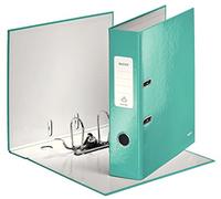 Leitz, Classeur à Levier A4, Carton Pelliculé, Dos 80 mm, Capacité 600 Feuilles, Mécanisme unique 180°, Classeur Bureau École Maison, Menthe WOW, 10050051