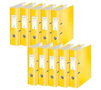 Leitz Classeur à levier A4, jaune, largeur de dos 80 mm, gamme Wow, 10050016, design aléatoire