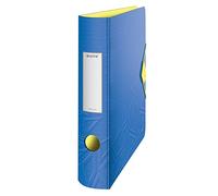 Leitz Classeur à Levier Active A4 180°, Bleu, Dos Arrondi 65mm, Fermeture Élastique, Polyfoam Léger, Urban Chic, 11 170 032